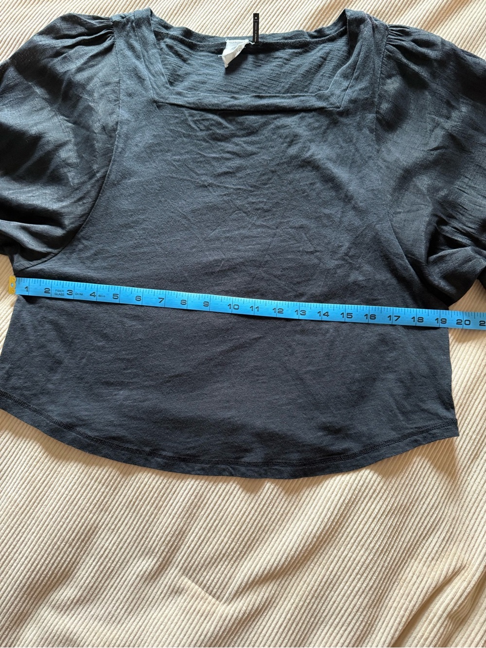 Anthropologie Akemi + Kin Decker Square Neck Balloon Sleeve Top Black Small - Picture 13 of 14